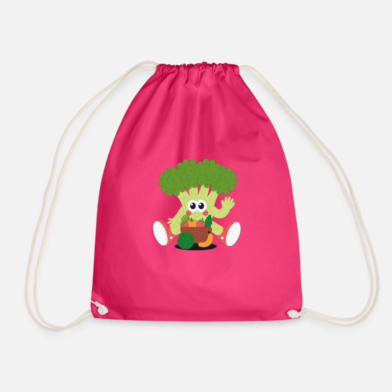 HAPPY BRROCCOLI - Drawstring Bag - fuchsia