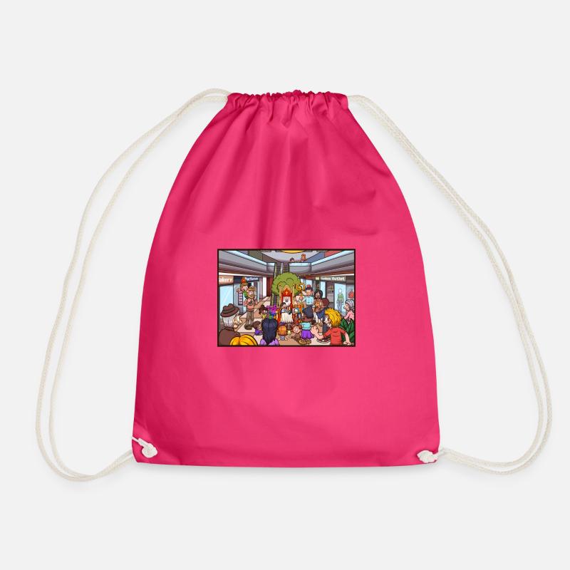 Saint Nicholas With People - Drawstring Bag - fuchsia