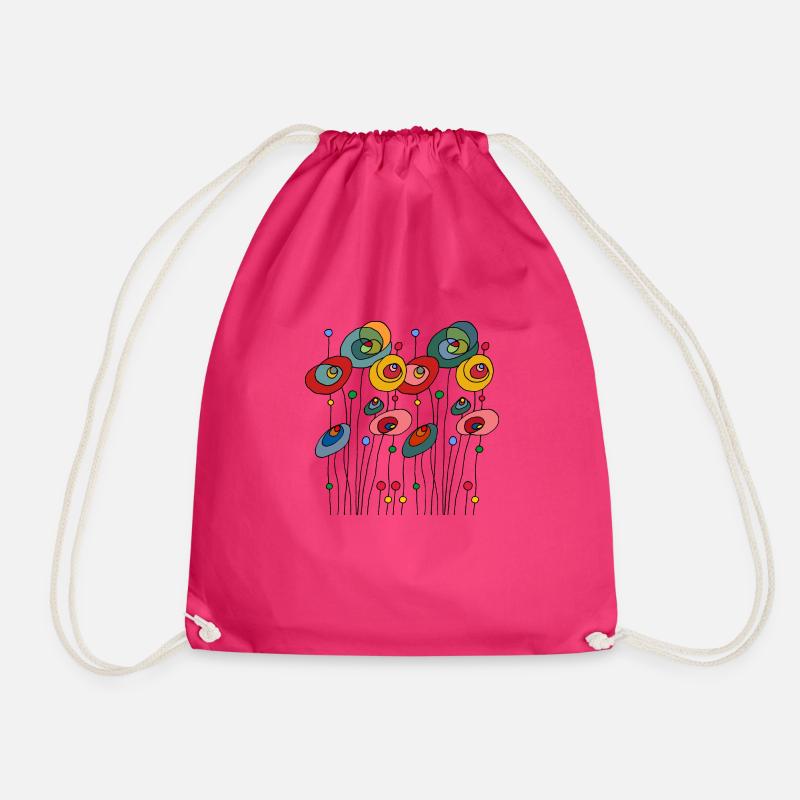 Blumen - Turnbeutel - Fuchsia