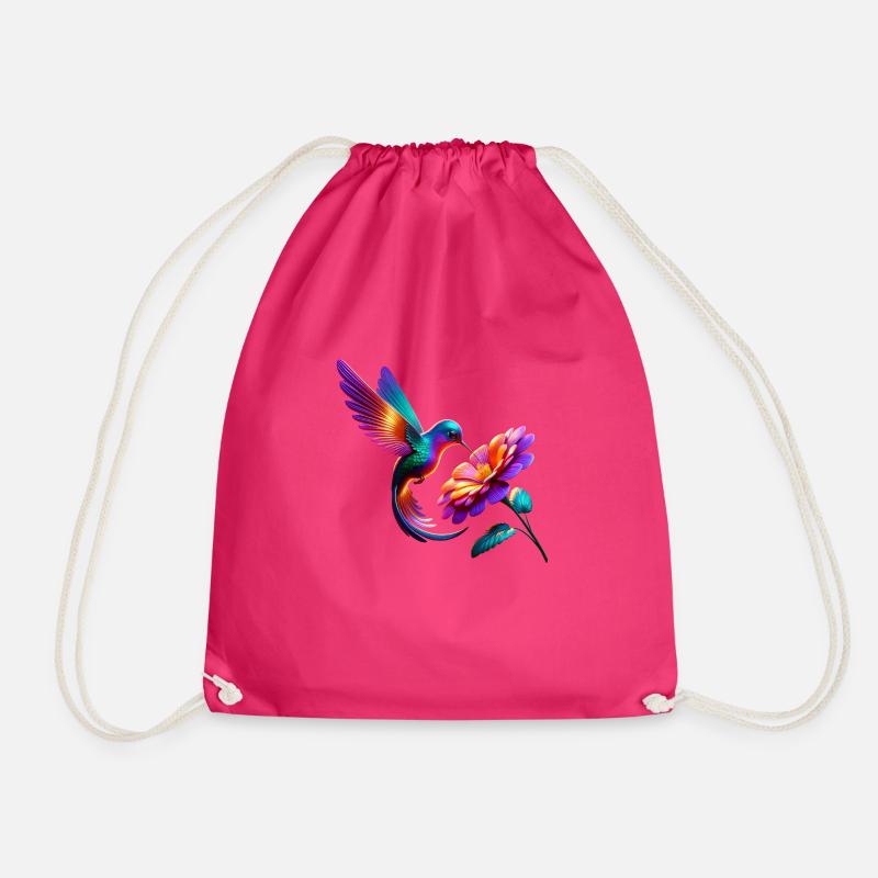 Lebendiger und bunter Kolibri - Turnbeutel - Fuchsia