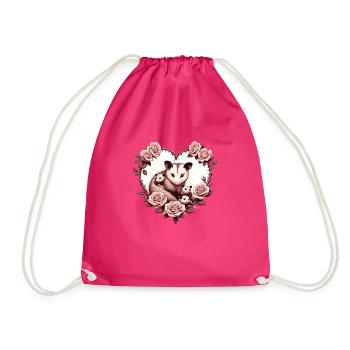Opossum-Mama - Turnbeutel - Fuchsia - Vorne