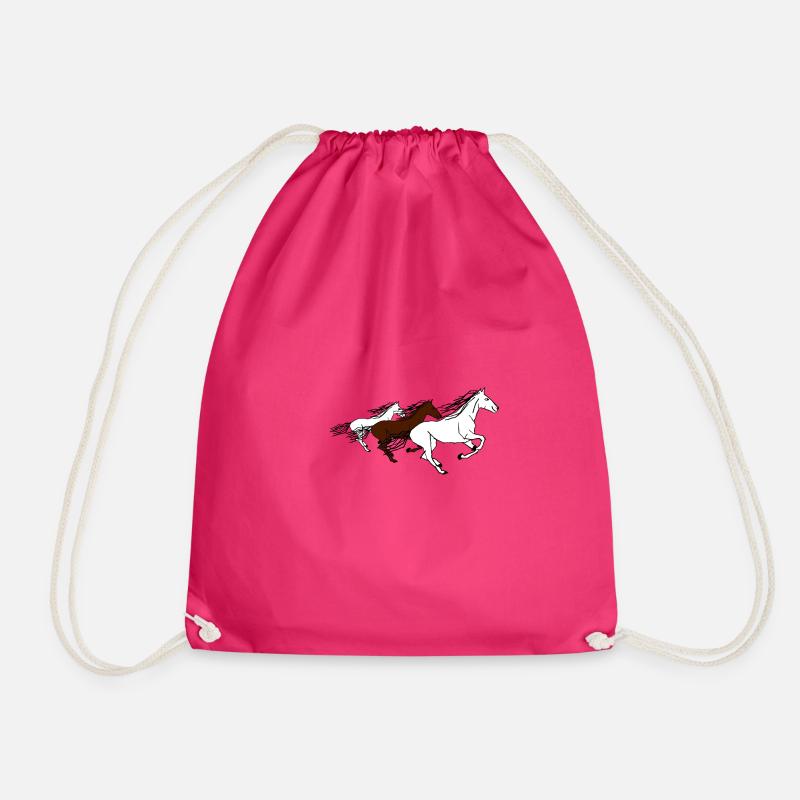 Pferde Schimmel handgezeichnet - Turnbeutel - Fuchsia