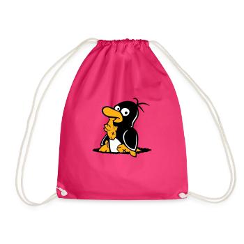 Le pingouin mange du poisson pêché Trou Fond Faim Cool - Sac de sport léger - fuchsia - Devant