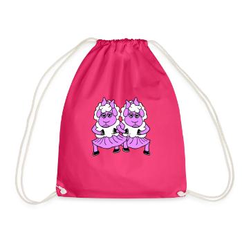 2 Couple de moutons Fatigué Ennuyé Copines Cool - Sac de sport léger - fuchsia - Devant