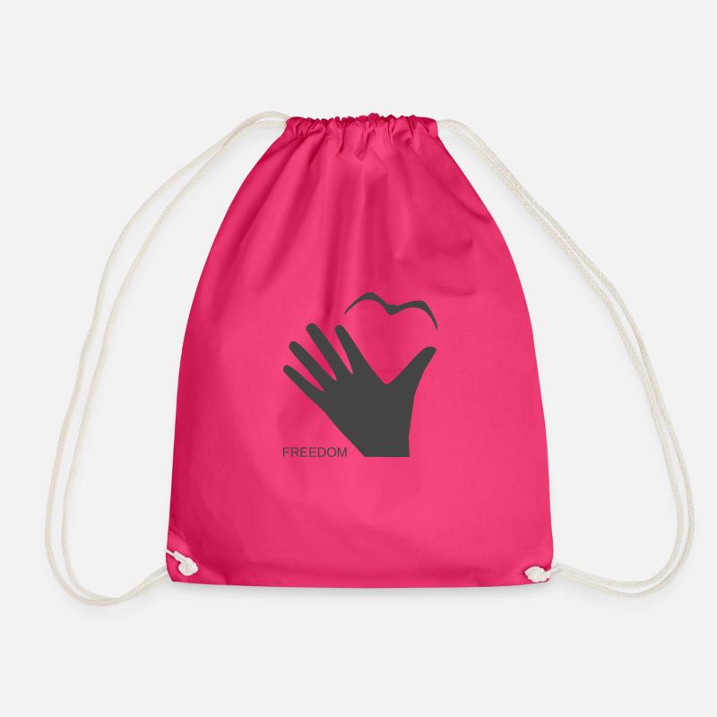 Freedom - Drawstring Bag - fuchsia