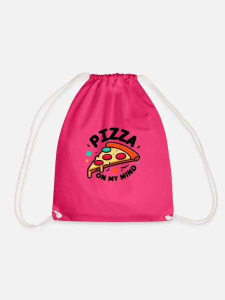 Pizza in meinem Kopf - Turnbeutel - Fuchsia