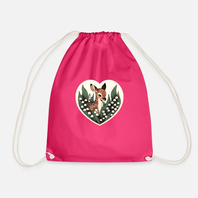 Maiglöckchen-Rehkitz - Turnbeutel - Fuchsia