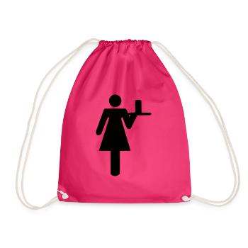 Kellnerin - Turnbeutel - Fuchsia - Vorne