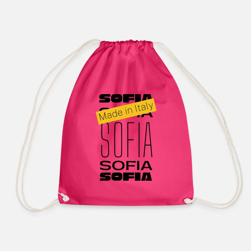 SOFIA Italian name - Drawstring Bag - fuchsia
