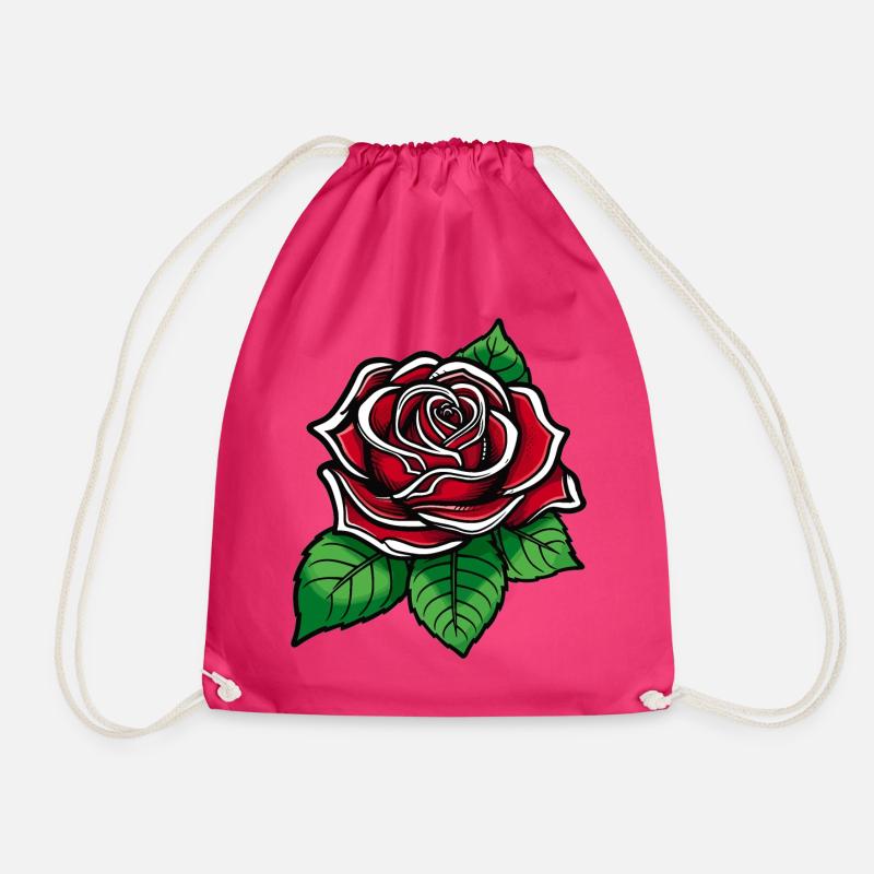 Crimson Rose Pop Art Bloom - Turnbeutel - Fuchsia