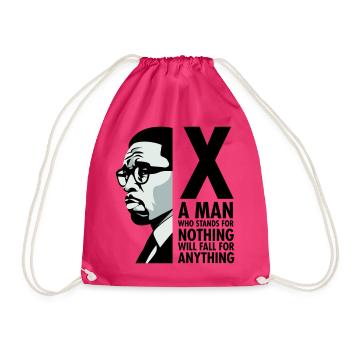 Malcolm X - Ein Mann, der für nichts steht, wird fallen - Turnbeutel - Fuchsia - Vorne