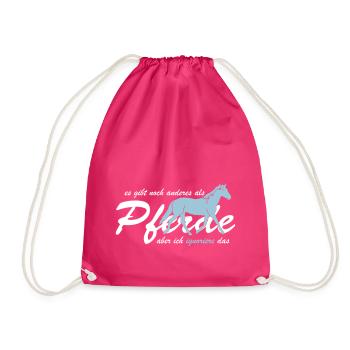 Es gibt noch anderes als Pferde? - Turnbeutel - Fuchsia - Vorne