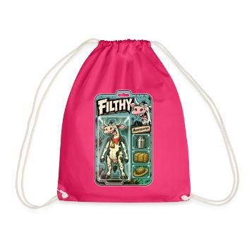 Schmutzige Kuh-Actionspielzeugverpackung - Turnbeutel - Fuchsia - Vorne