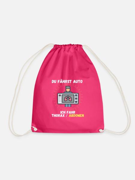 DU FÄHRT AUTO ich fahr thorax MTRA med. Technologe - Turnbeutel - Fuchsia