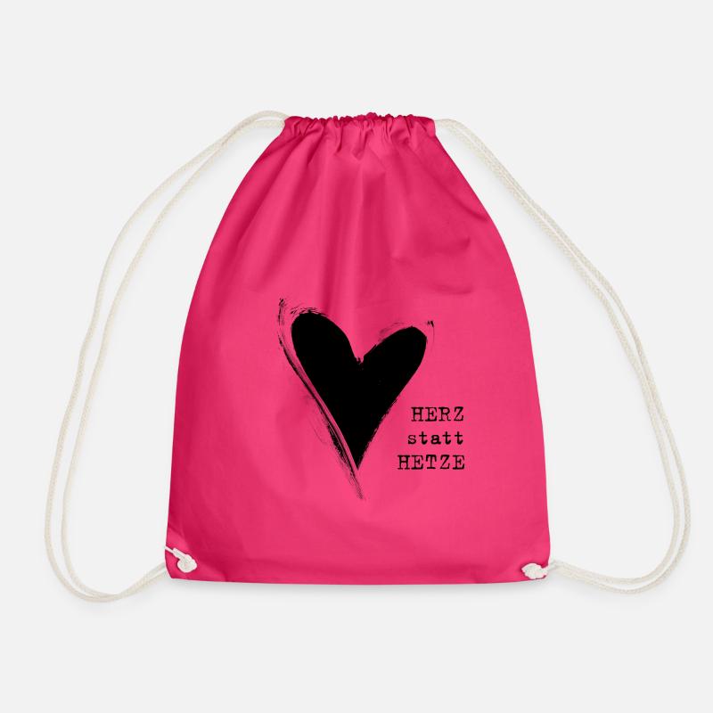 herz statt hetze - Turnbeutel - Fuchsia