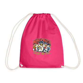 Möwen-Mafia – Norddeutsche Snack-Gang - Turnbeutel - Fuchsia - Vorne