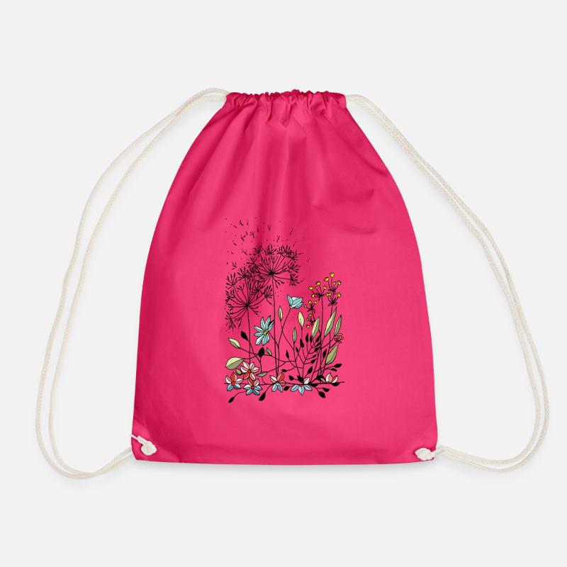 Blumen - Turnbeutel - Fuchsia