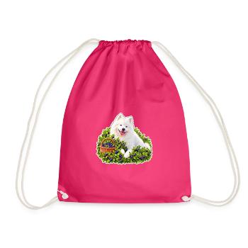 Samojeden und ein Korb voller grüner Beeren - Turnbeutel - Fuchsia - Vorne