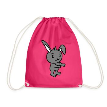 Bunny Hug Bunny Rodent Small Animal Cute - Drawstring Bag - fuchsia - Front