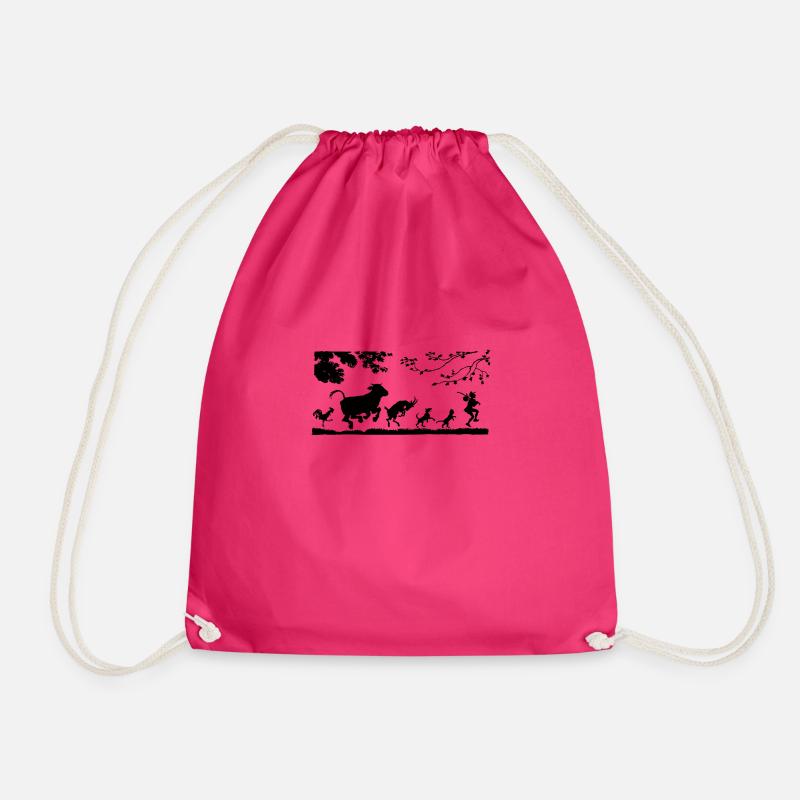 animals - Drawstring Bag - fuchsia
