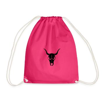 Bufa Skull Schwarz - Turnbeutel - Fuchsia - Vorne
