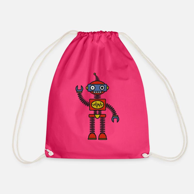 Roboter - Turnbeutel - Fuchsia