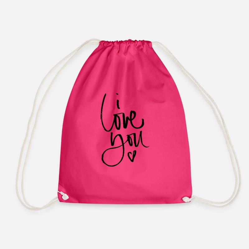Ich liebe dich - Drawstring Bag - fuchsia