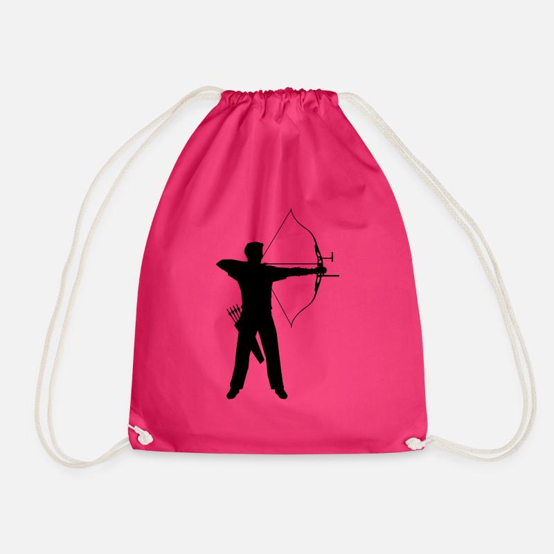 archery-bow and arrows - Drawstring Bag - fuchsia