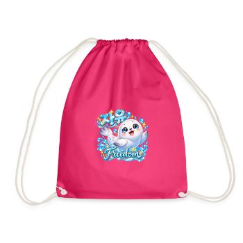 Kuscheliger Robbe Freiheit Design - Turnbeutel - Fuchsia - Vorne