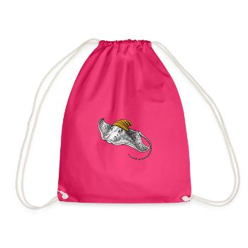 Stachelrochen mit gelber Mütze - Turnbeutel - Fuchsia - Vorne