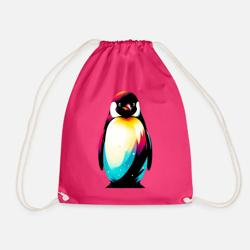 Pinguin - Turnbeutel - Fuchsia