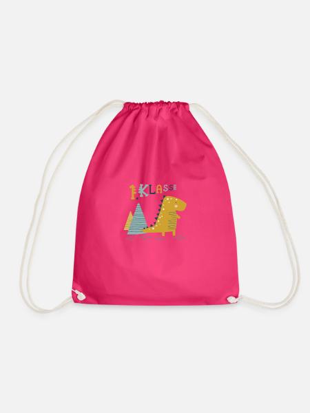 1. Klasse Scandik Dinosauerier zur Einschulung - Turnbeutel - Fuchsia