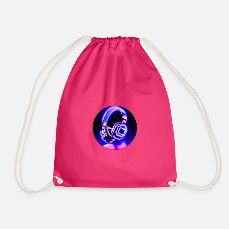 Neon Kopfhörer - Turnbeutel - Fuchsia