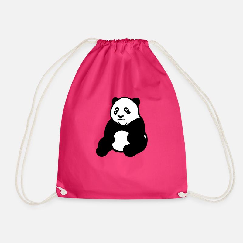 Panda - Drawstring Bag - fuchsia