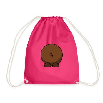 Wildebeest from behind. gift idea - Drawstring Bag - fuchsia - Front