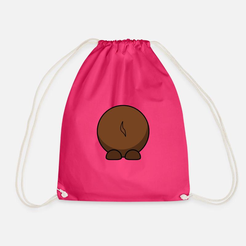 Gnu von hinten. Geschenkidee - Turnbeutel - Fuchsia