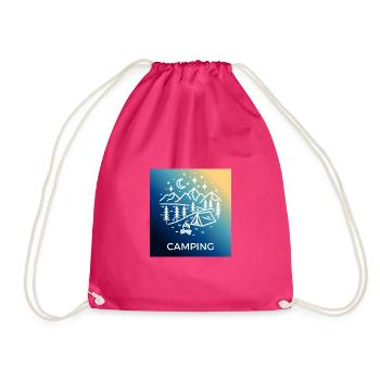 Night Forest Camping Camping - Drawstring Bag - fuchsia - Front