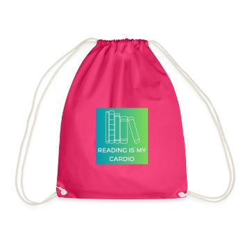 Reading is my cardio - Drawstring Bag - fuchsia - Front