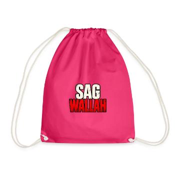 Sag Wallah – Lustiger Statement Spruch - Turnbeutel - Fuchsia - Vorne