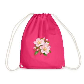 Rosa Apfelblüten-Blüten-Floral - Turnbeutel - Fuchsia - Vorne