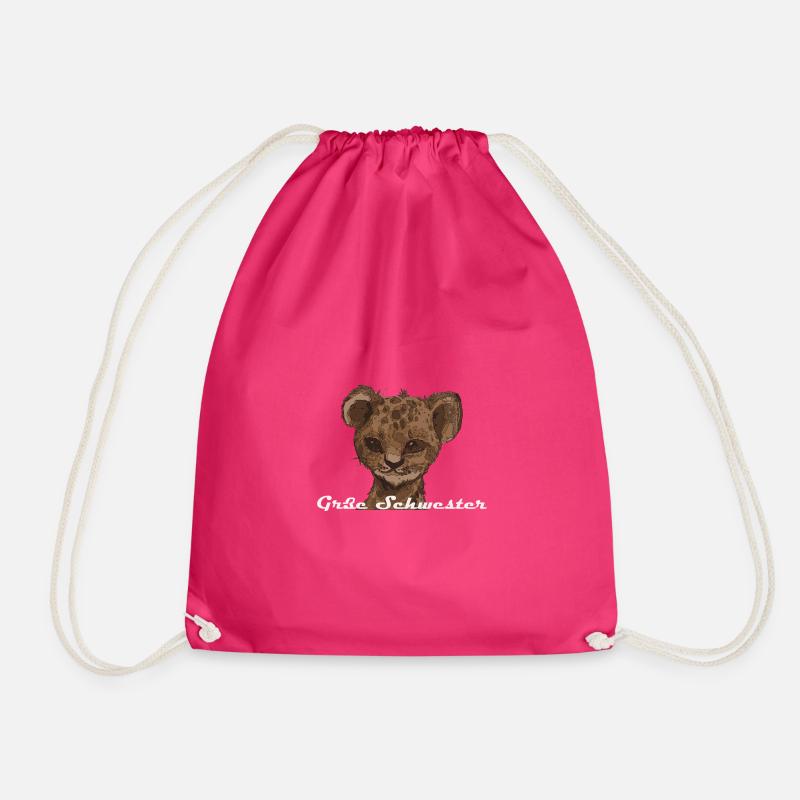 Große Schwester - Löwe - Turnbeutel - Fuchsia