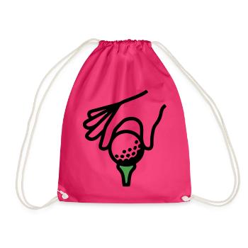 Golfball Abschlag Tee Golfsport Golfclub Golfer - Turnbeutel - Fuchsia - Vorne