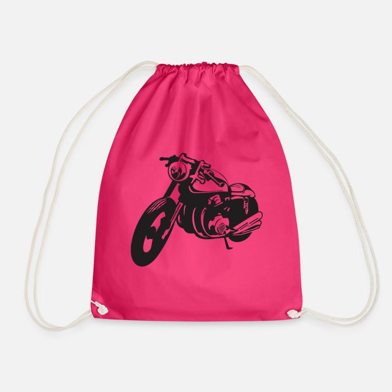 motorcycle - Drawstring Bag - fuchsia