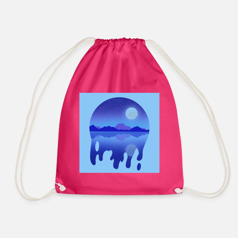 Night-time lake - Drawstring Bag - fuchsia