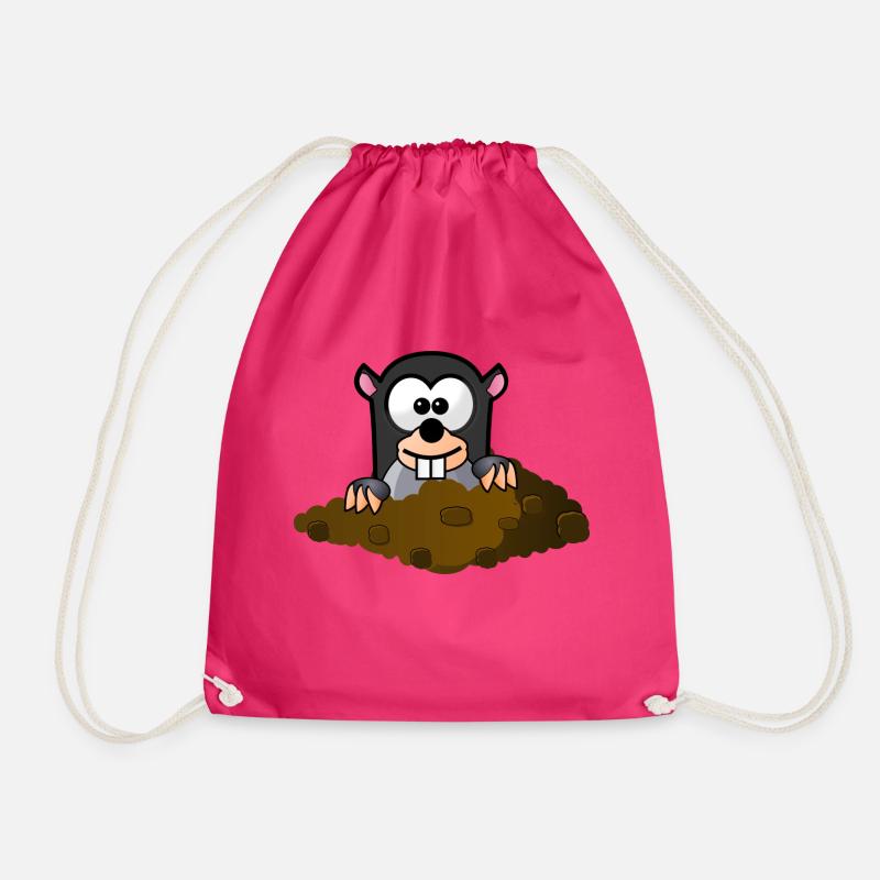 Maulwurf Comic Stil - Turnbeutel - Fuchsia
