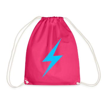 Neonblitz Blau Lightning Motiv - Turnbeutel - Fuchsia - Vorne