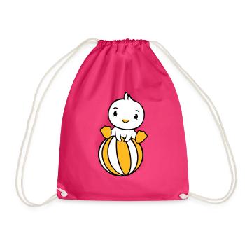 Canard assis sur le ballon Circus Vacances Beach Ball Fun - Sac de sport léger - fuchsia - Devant