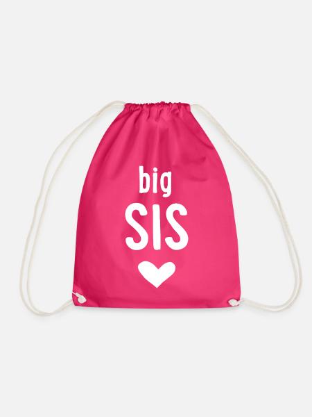 big sis - Drawstring Bag - fuchsia