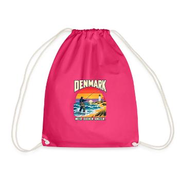 Dänemark Küstenangler Sonnenuntergang - Turnbeutel - Fuchsia - Vorne
