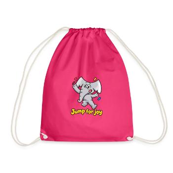 Jump for Joy Elefant Charlie Cartoon - Turnbeutel - Fuchsia - Vorne